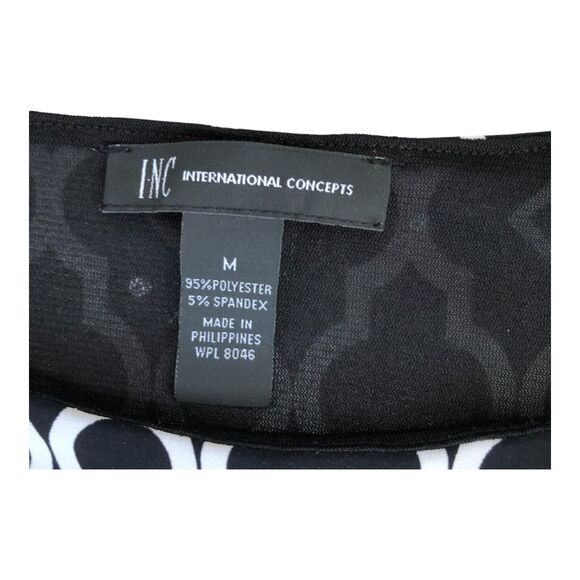 INC International Concept M Medallion Shift dress 3/4 sleeve Stretch Career Sz M - Picture 8 of 12